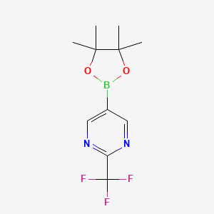 molecular formula C11H14BF3N2O2 B6206308 5-(4,4,5,5-tetramethyl-1,3,2-dioxaborolan-2-yl)-2-(trifluoromethyl)pyrimidine CAS No. 1701434-52-7