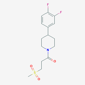 molecular formula C15H19F2NO3S B6207900 1-[4-(3,4-difluorophenyl)piperidin-1-yl]-3-methanesulfonylpropan-1-one CAS No. 1445573-46-5
