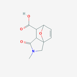 molecular formula C10H11NO4 B062095 2-Methyl-1-oxo-1,2,3,6,7,7a-hexahydro-3a,6-epoxyisoindole-7-carboxylic acid CAS No. 163180-68-5
