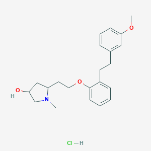 molecular formula C22H30ClNO3 B062156 (2R,4R)-5-[2-[2-[2-(3-甲氧基苯基)乙基]苯氧基]乙基]-1-甲基-3-吡咯烷醇盐酸盐 CAS No. 167144-79-8