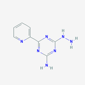 molecular formula C8H9N7 B062160 4-Hydrazino-6-(2-pyridyl)-1,3,5-triazin-2-amine CAS No. 175204-69-0