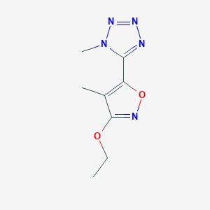 molecular formula C8H11N5O2 B062245 1H-Tetrazole,5-(3-ethoxy-4-methyl-5-isoxazolyl)-1-methyl-(9CI) CAS No. 194286-82-3