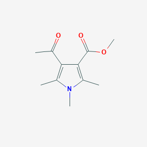 molecular formula C11H15NO3 B062288 methyl 4-acetyl-1,2,5-trimethyl-1H-pyrrole-3-carboxylate CAS No. 175276-48-9