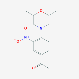 1-[4-(2,6-Dimethylmorpholin-4-yl)-3-nitrophenyl]ethan-1-one