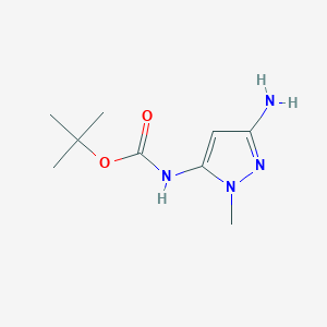 molecular formula C9H16N4O2 B6229983 tert-butyl N-(3-amino-1-methyl-1H-pyrazol-5-yl)carbamate CAS No. 948573-70-4