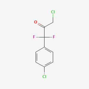 molecular formula C9H6Cl2F2O B6231399 3-chloro-1-(4-chlorophenyl)-1,1-difluoropropan-2-one CAS No. 1823776-27-7