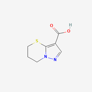 molecular formula C7H8N2O2S B6240428 5H,6H,7H-pyrazolo[3,2-b][1,3]thiazine-3-carboxylic acid CAS No. 933708-86-2