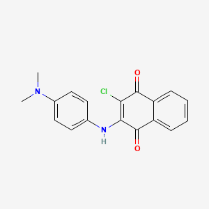 molecular formula C18H15ClN2O2 B6240612 2-chloro-3-{[4-(dimethylamino)phenyl]amino}-1,4-dihydronaphthalene-1,4-dione CAS No. 42262-96-4