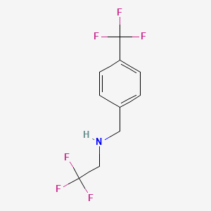 molecular formula C10H9F6N B6241321 (2,2,2-trifluoroethyl)({[4-(trifluoromethyl)phenyl]methyl})amine CAS No. 1019449-74-1