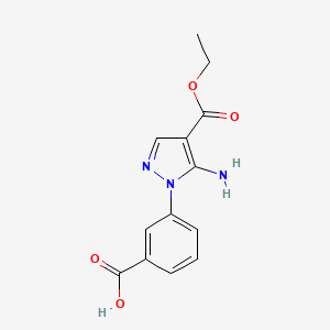 molecular formula C13H13N3O4 B6241378 3-[5-amino-4-(ethoxycarbonyl)-1H-pyrazol-1-yl]benzoic acid CAS No. 168619-17-8
