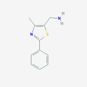 molecular formula C11H12N2S B062422 (4-甲基-2-苯基-1,3-噻唑-5-基)甲胺 CAS No. 165735-95-5