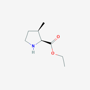 molecular formula C8H15NO2 B062431 (2S,3R)-cis-3-Methyl-L-proline ethyl ester CAS No. 186586-71-0