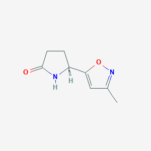 molecular formula C8H10N2O2 B062453 (S)-5-(3-甲基异恶唑-5-基)吡咯烷-2-酮 CAS No. 163849-08-9