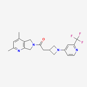 molecular formula C20H21F3N4O B6248855 1-{2,4-dimethyl-5H,6H,7H-pyrrolo[3,4-b]pyridin-6-yl}-2-{1-[2-(trifluoromethyl)pyridin-4-yl]azetidin-3-yl}ethan-1-one CAS No. 2170722-84-4
