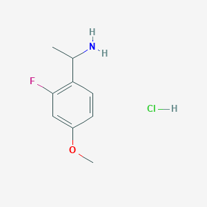 molecular formula C9H13ClFNO B6254709 1-(2-fluoro-4-methoxyphenyl)ethan-1-amine hydrochloride CAS No. 1309602-79-6