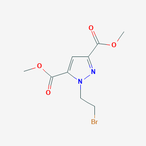 molecular formula C9H11BrN2O4 B062563 1-(2-溴乙基)-1H-吡唑-3,5-二甲酸二甲酯 CAS No. 163213-29-4
