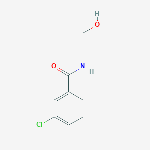 molecular formula C11H14ClNO2 B6257653 3-chloro-N-(1-hydroxy-2-methylpropan-2-yl)benzamide CAS No. 701923-86-6