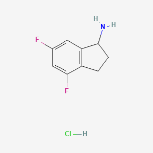 molecular formula C9H10ClF2N B6259235 4,6-difluoro-2,3-dihydro-1H-inden-1-amine hydrochloride CAS No. 1199782-88-1