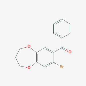 molecular formula C16H13BrO3 B062595 (8-bromo-3,4-dihydro-2H-1,5-benzodioxepin-7-yl)(phenyl)methanone CAS No. 175136-38-6