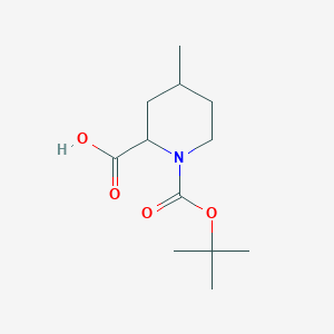 molecular formula C12H21NO4 B6261822 1-[(叔丁氧基)羰基]-4-甲基哌啶-2-羧酸，非对映异构体的混合物 CAS No. 1262408-54-7