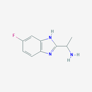 molecular formula C9H10FN3 B062622 1-(5-fluoro-1H-benzo[d]imidazol-2-yl)ethanamine CAS No. 177407-08-8