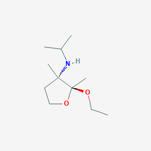 molecular formula C11H23NO2 B062627 (2S,3S)-2-ethoxy-2,3-dimethyl-N-propan-2-yloxolan-3-amine CAS No. 192324-26-8