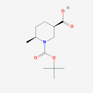 molecular formula C12H21NO4 B6263433 rac-(3R,6S)-1-[(tert-butoxy)carbonyl]-6-methylpiperidine-3-carboxylic acid, cis CAS No. 1253200-82-6