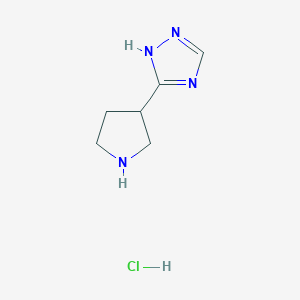 molecular formula C6H11ClN4 B6268359 3-(pyrrolidin-3-yl)-4H-1,2,4-triazole hydrochloride CAS No. 1909337-56-9