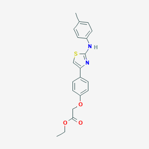 molecular formula C20H20N2O3S B062694 Ethyl 4-(2-(p-tolylamino)-4-thiazolyl)phenoxyacetate CAS No. 168127-32-0