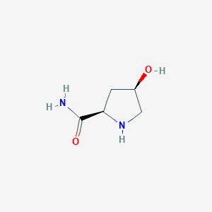 molecular formula C5H10N2O2 B062717 (2R,4R)-4-hydroxypyrrolidine-2-carboxamide CAS No. 166187-01-5