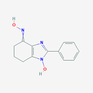 molecular formula C13H13N3O2 B062725 N-(1-hydroxy-2-phenyl-6,7-dihydro-5H-benzimidazol-4-ylidene)hydroxylamine CAS No. 175136-52-4