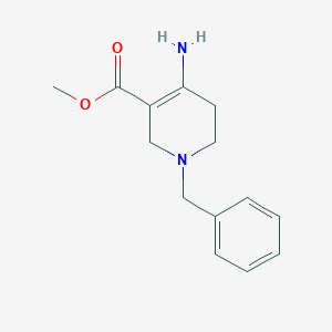 molecular formula C14H18N2O2 B062727 Methyl 4-amino-1-benzyl-1,2,5,6-tetrahydropyridine-3-carboxylate CAS No. 159660-85-2