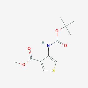 molecular formula C11H15NO4S B062739 Methyl 4-((tert-butoxycarbonyl)amino)thiophene-3-carboxylate CAS No. 161940-20-1