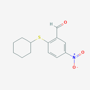 molecular formula C13H15NO3S B062741 2-(环己硫基)-5-硝基苯甲醛 CAS No. 175278-46-3