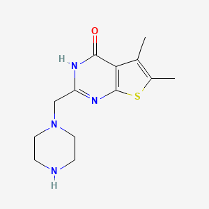 molecular formula C13H18N4OS B6274148 5,6-dimethyl-2-(piperazin-1-ylmethyl)-1H,4H-thieno[2,3-d]pyrimidin-4-one CAS No. 900640-87-1