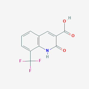 molecular formula C11H6F3NO3 B6274958 2-oxo-8-(trifluoromethyl)-1,2-dihydroquinoline-3-carboxylic acid CAS No. 938378-17-7