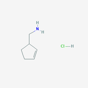 molecular formula C6H12ClN B6275488 1-(cyclopent-2-en-1-yl)methanamine hydrochloride CAS No. 58714-86-6