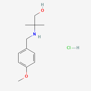 molecular formula C12H20ClNO2 B6276164 2-{[(4-methoxyphenyl)methyl]amino}-2-methylpropan-1-ol hydrochloride CAS No. 1051363-53-1
