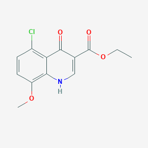 molecular formula C13H12ClNO4 B6279613 ethyl 5-chloro-4-hydroxy-8-methoxyquinoline-3-carboxylate CAS No. 27333-34-2
