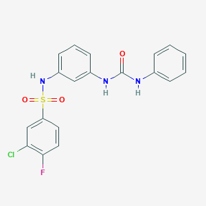 molecular formula C19H15ClFN3O3S B6279765 3-[3-(3-chloro-4-fluorobenzenesulfonamido)phenyl]-1-phenylurea CAS No. 1011130-91-8