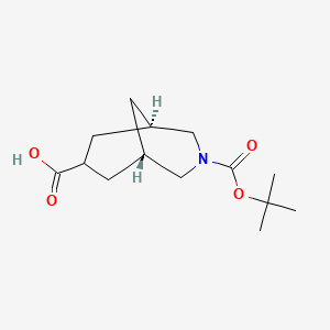 molecular formula C14H23NO4 B6280500 (1R,5S,7r)-3-[(tert-butoxy)carbonyl]-3-azabicyclo[3.3.1]nonane-7-carboxylic acid, exo CAS No. 1638972-42-5