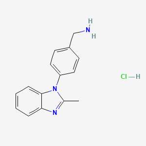 molecular formula C15H16ClN3 B6281098 [4-(2-methyl-1H-1,3-benzodiazol-1-yl)phenyl]methanamine hydrochloride CAS No. 1820683-68-8