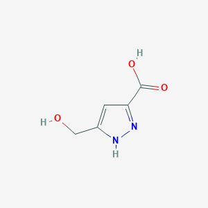 molecular formula C5H6N2O3 B6281296 5-(hydroxymethyl)-1H-pyrazole-3-carboxylic acid CAS No. 1401555-38-1