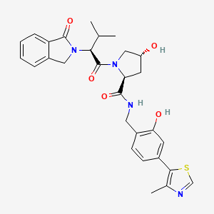 (2S,4R)-4-hydroxy-N-{[2-hydroxy-4-(4-methyl-1,3-thiazol-5-yl)phenyl]methyl}-1-[(2S)-3-methyl-2-(1-oxo-2,3-dihydro-1H-isoindol-2-yl)butanoyl]pyrrolidine-2-carboxamide