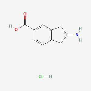 molecular formula C10H12ClNO2 B6283560 2-amino-2,3-dihydro-1H-indene-5-carboxylic acid hydrochloride CAS No. 149506-48-9