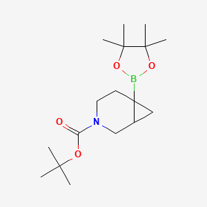 molecular formula C17H30BNO4 B6283940 叔丁酸6-(四甲基-1,3,2-二氧杂硼烷-2-基)-3-氮杂双环[4.1.0]庚烷-3-羧酸酯 CAS No. 2095495-27-3