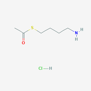 molecular formula C6H14ClNOS B6283971 1-[(4-aminobutyl)sulfanyl]ethan-1-one hydrochloride CAS No. 100367-93-9