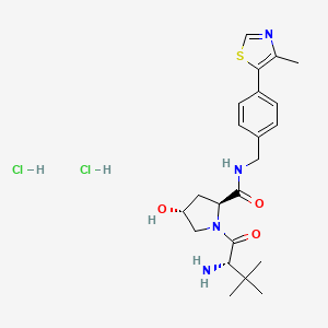 molecular formula C22H32Cl2N4O3S B6284065 (2S,4R)-1-[(2S)-2-amino-3,3-dimethylbutanoyl]-4-hydroxy-N-{[4-(4-methyl-1,3-thiazol-5-yl)phenyl]methyl}pyrrolidine-2-carboxamide dihydrochloride CAS No. 2137142-47-1