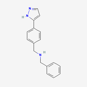 molecular formula C17H17N3 B6285763 Benzyl-[4-(2H-pyrazol-3-yl)-benzyl]-amine, 95% CAS No. 179056-69-0