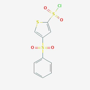 molecular formula C10H7ClO4S3 B062858 4-(Benzenesulfonyl)thiophene-2-sulfonyl chloride CAS No. 160233-28-3